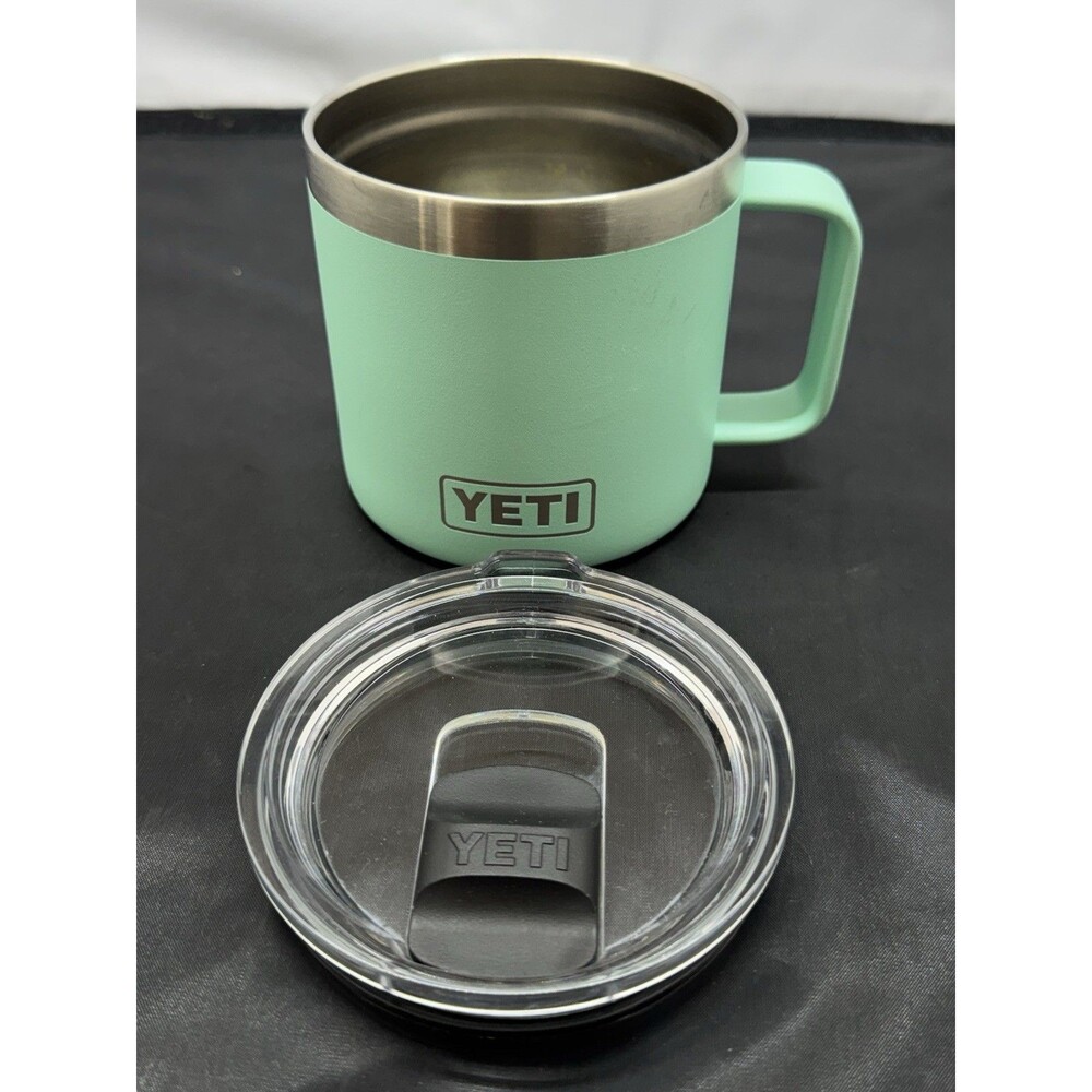 YETI Rambler 14 oz Seafoam Mug with MagSlider Lid Green Hot Cold